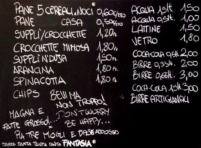Menu di Voglia di Pizza 3 Roma 