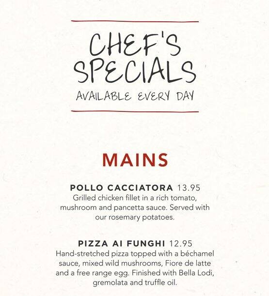 Strada menu