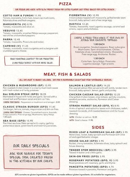Strada menu