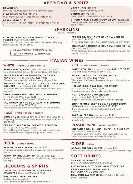 Strada menu