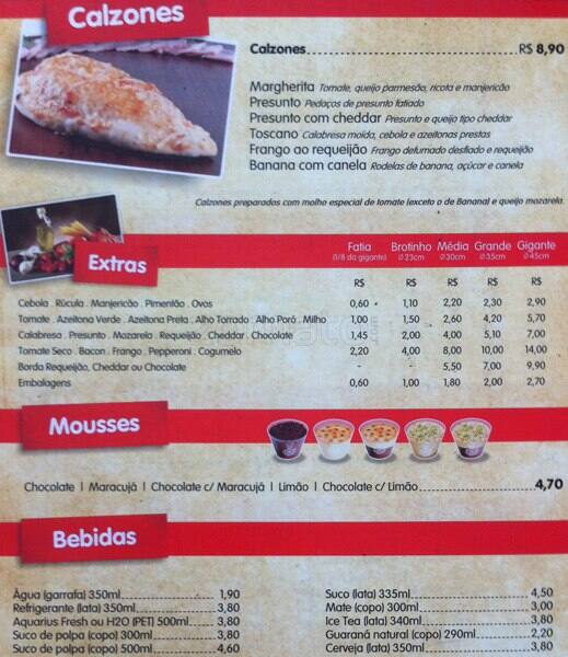 Mister Pizza cardápio