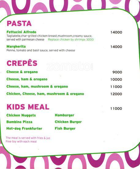 Pops menu