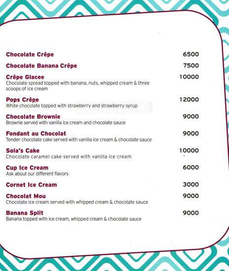 Pops menu