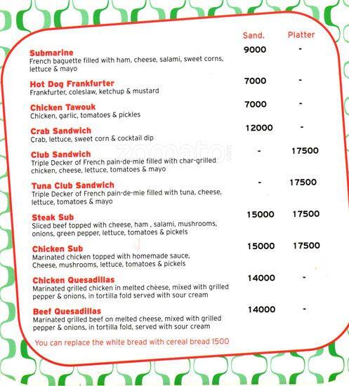 Pops menu