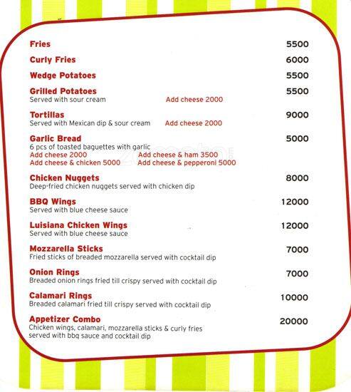 Pops menu