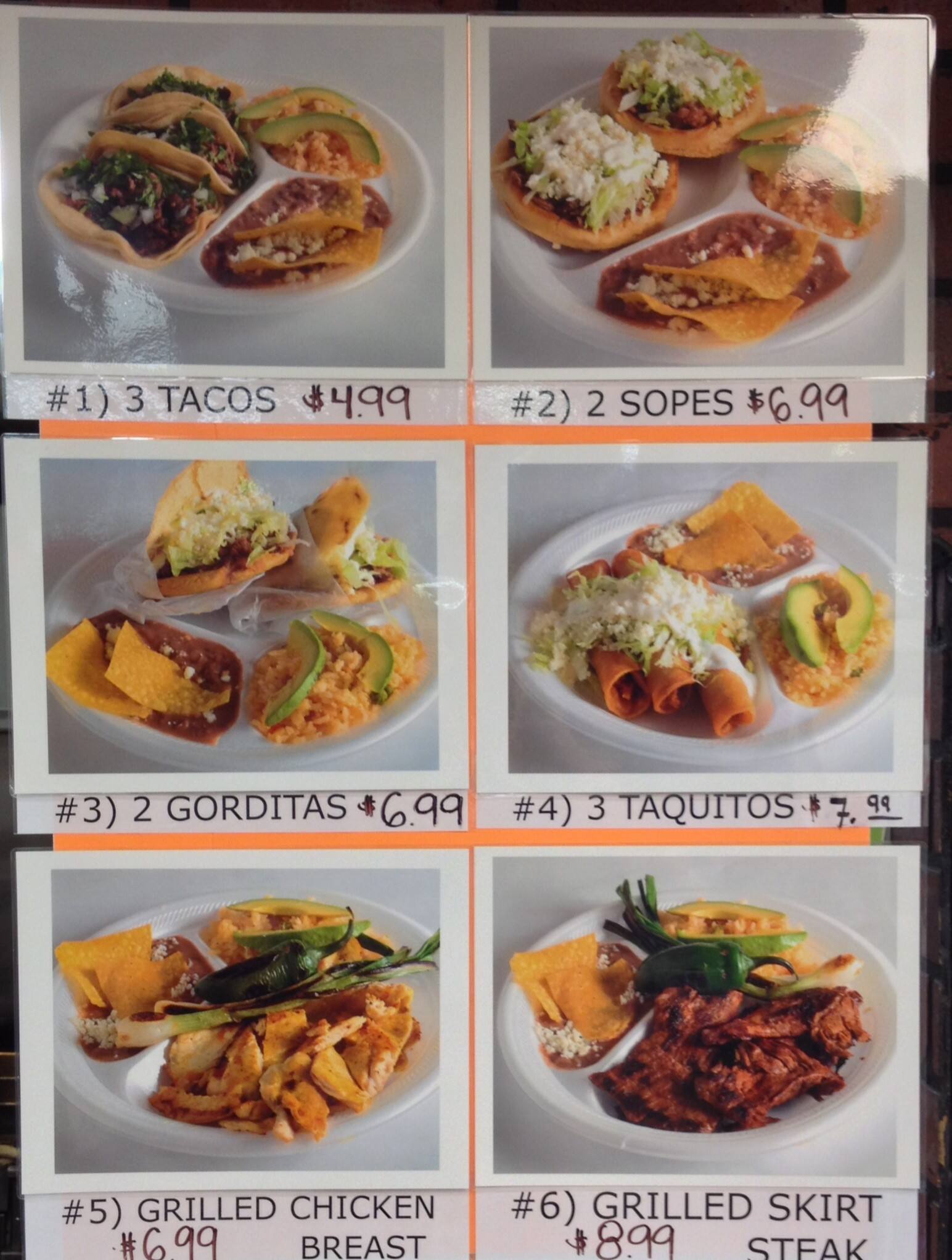 Menu at Taqueria Real De La Villa restaurant, Marietta