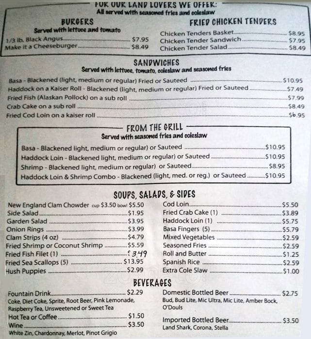 Sharks Fish House Restaurant a North Port Foto del Menu con Prezzi Urbanspoon/Zomato