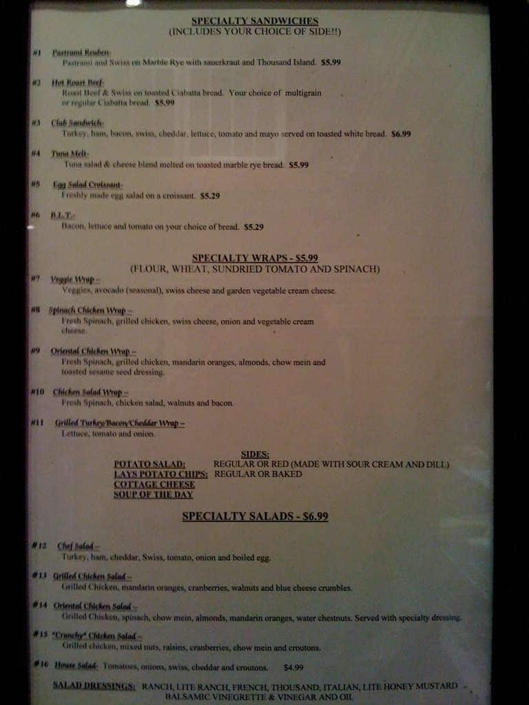 Daily Grind Menü, Daily Grind, Buckhannon, Buckhannon için Menü