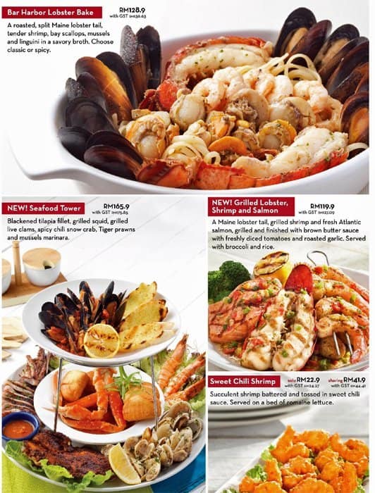 red lobster menu