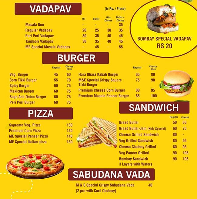 Menu Of Meet And Eat, Nizampura, Vadodara