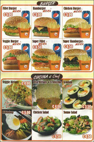 Menu di Pizzeria Fritti Siciliani 