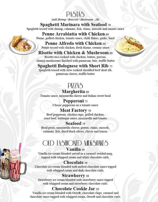 Menu at Sugar Factory restaurant, Al Ain