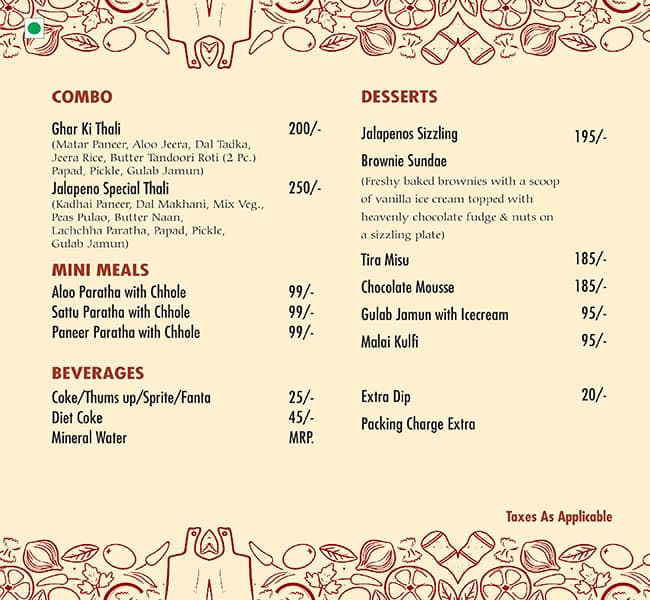 Jalapenos menu deals