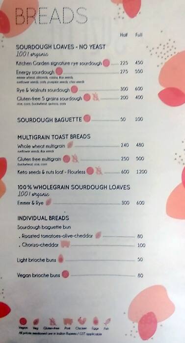 Suzette, Bandra menu