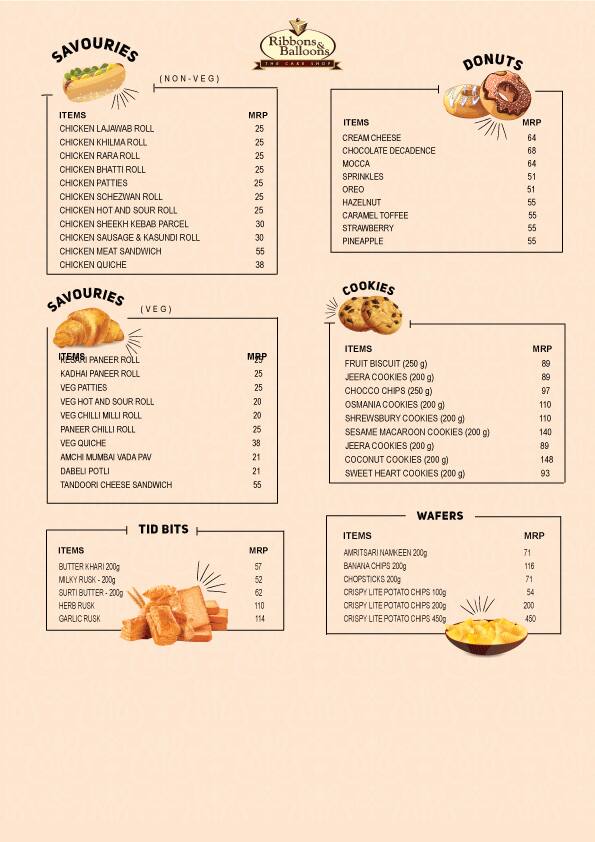 Menu at Ribbons & Balloons, Mumbai, 136