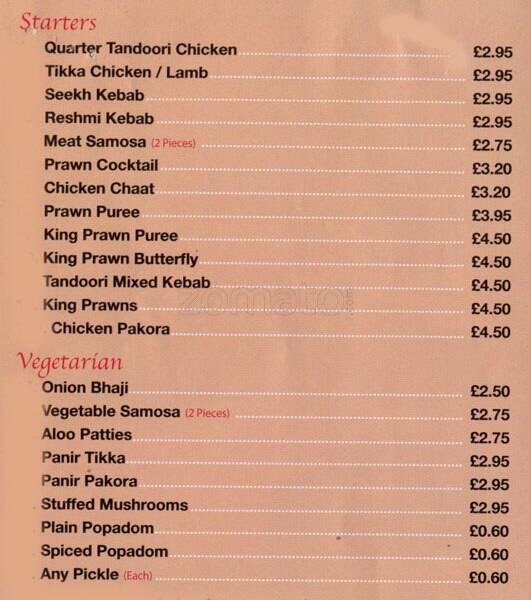 Claye Chef menu