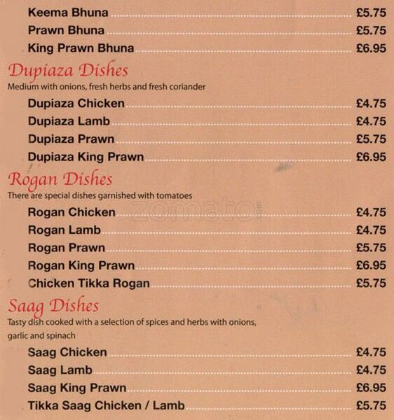 Claye Chef menu