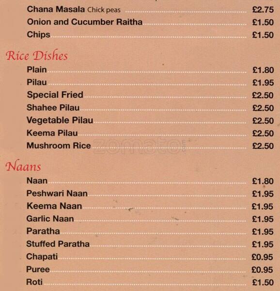 Claye Chef menu