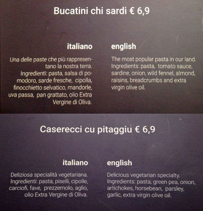 Menu di Siciliano 
