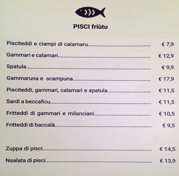 Menu di Siciliano 