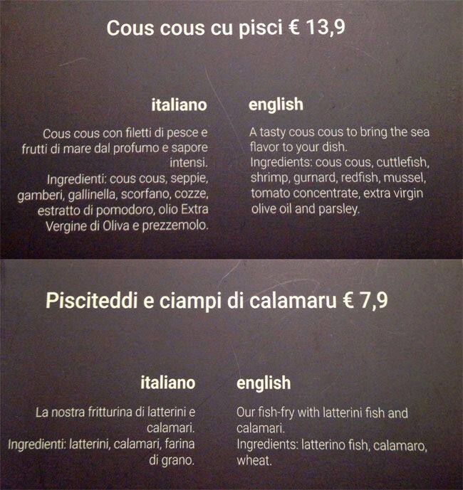 Menu di Siciliano 