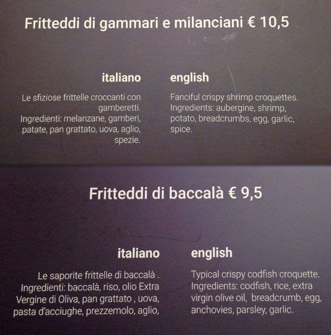 Menu di Siciliano 