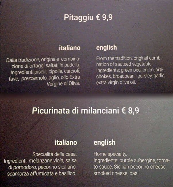 Menu di Siciliano 