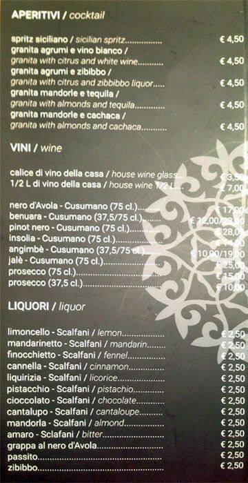 Menu di Siciliano 