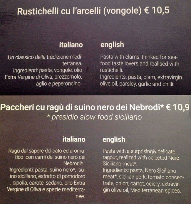 Menu di Siciliano 