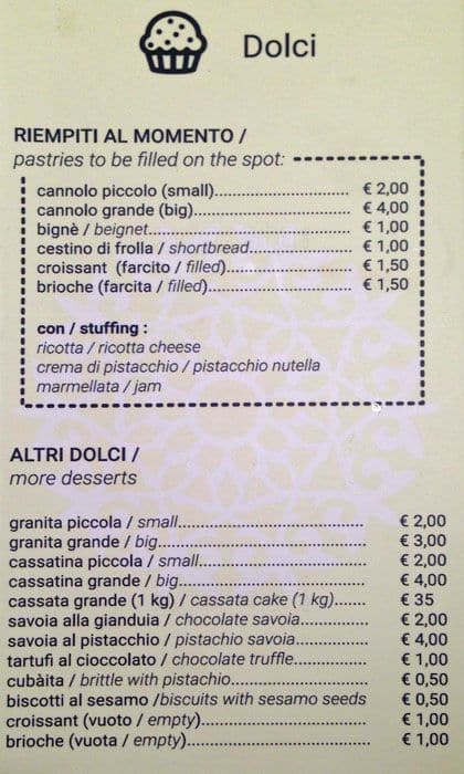 Menu di Siciliano 