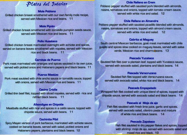 Carta de Azul Tequila