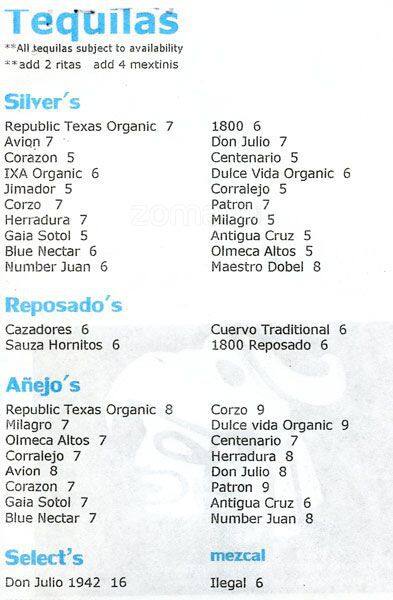 Carta de Azul Tequila