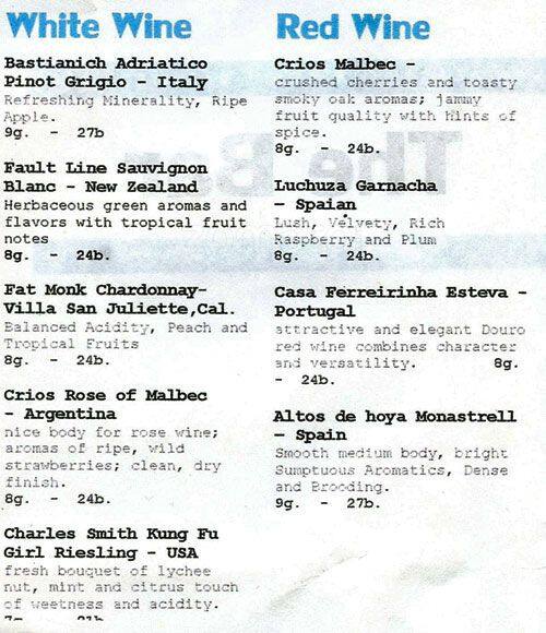 Carta de Azul Tequila