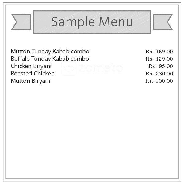 Tunday Kababi menu