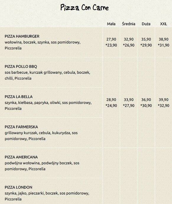 Pizza Dominium menu