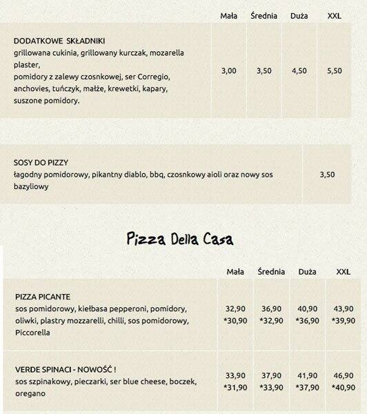Pizza Dominium menu
