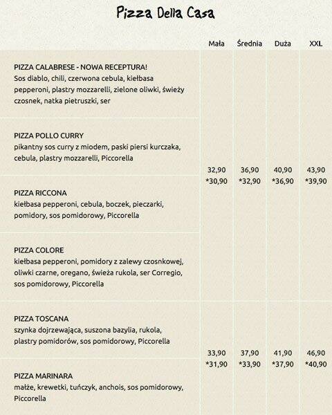 Pizza Dominium menu