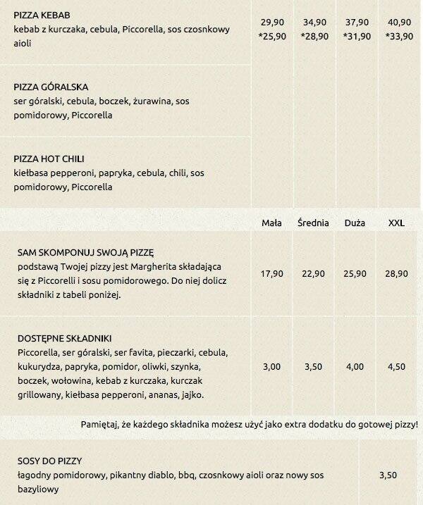 Pizza Dominium menu