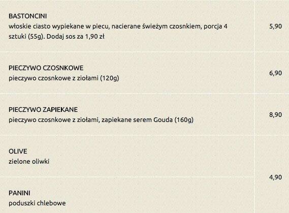Pizza Dominium menu