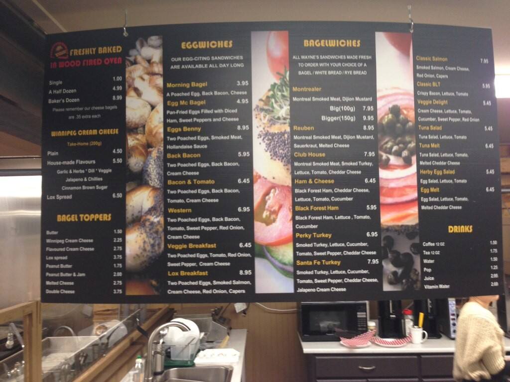 Wayne's Bagels Menu, Menu for Wayne's Bagels, Evanston, Calgary