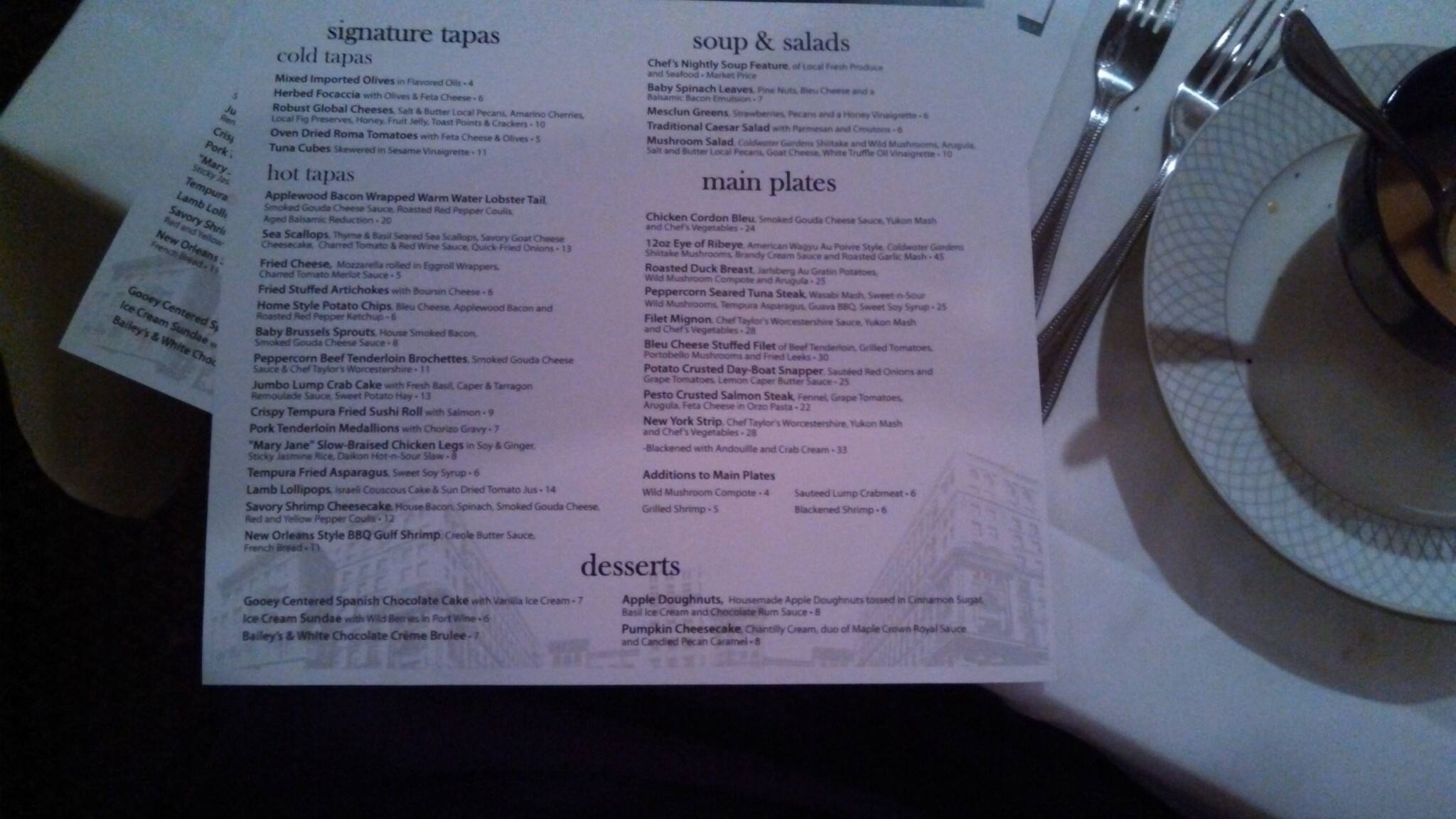 Menu at Global Grill pub & bar, Pensacola, 27 Palafox Pl