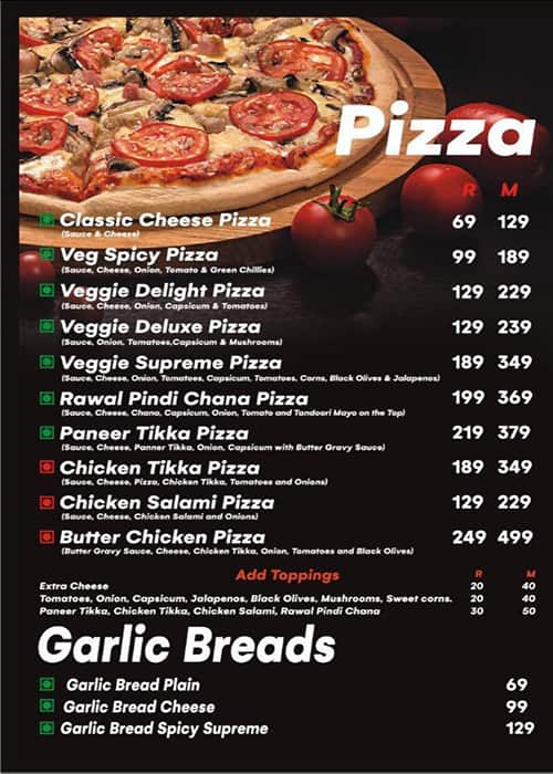 Menu of Oven Crust, Burari, New Delhi