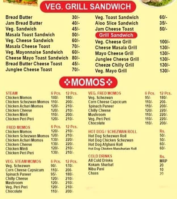 Menu of Grill At The Beach, Juhu, Mumbai