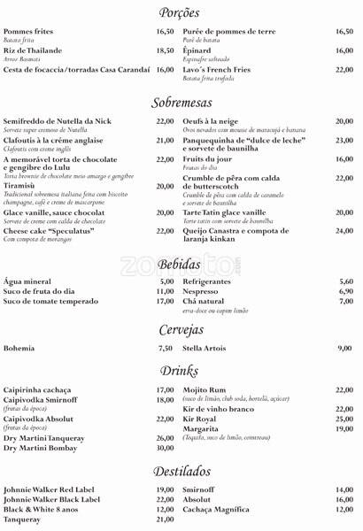 Lorenzo Bistrô cardápio
