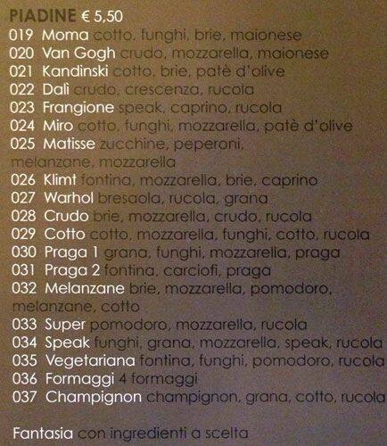 Menu di Moma Cafè 