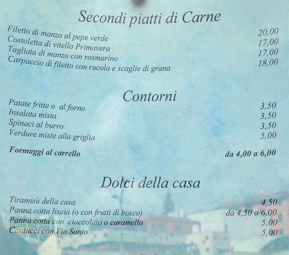 Menu di Ristorante Cesare 