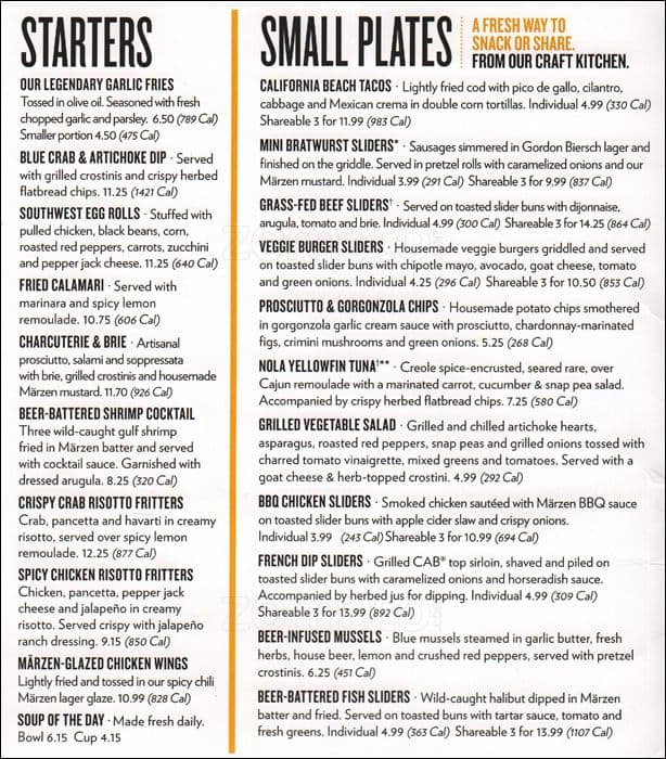 Gordon Biersch Brewery Restaurant Menu - Urbanspoon/Zomato