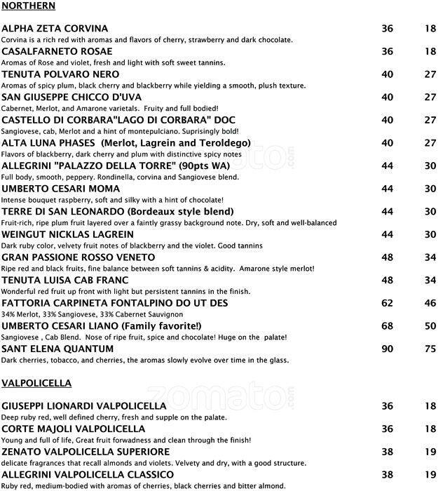 Menu at Alessia's | Ristorante Italiano pub & bar, Mesa, E Brown Rd