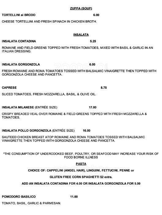 Menu at Alessia's Ristorante Italiano pub & bar, Mesa, E Brown Rd