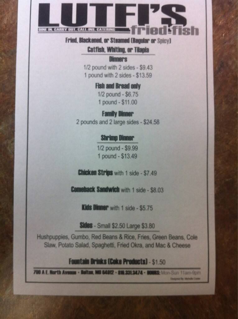 The Fresh Catch Menu, Menu for The Fresh Catch, Belton, Kansas City